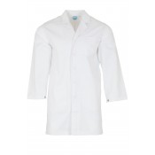 White Lab coat with press stud cuffs